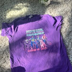 Kingdom Eighties summer of creed purple logo gaming collectable shirt.
